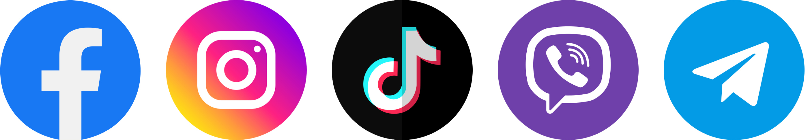 Facebook, Instagram, TikTok, Telegram, Viber